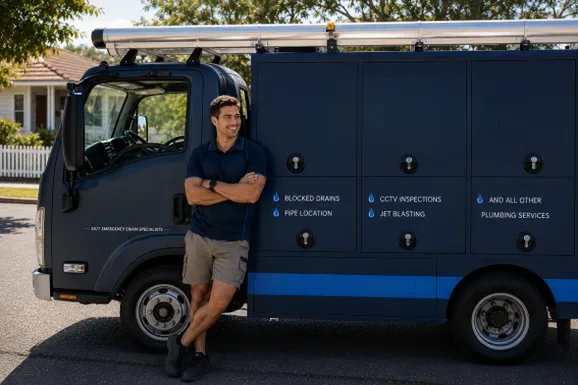 Licensed Liverpool plumber at the van